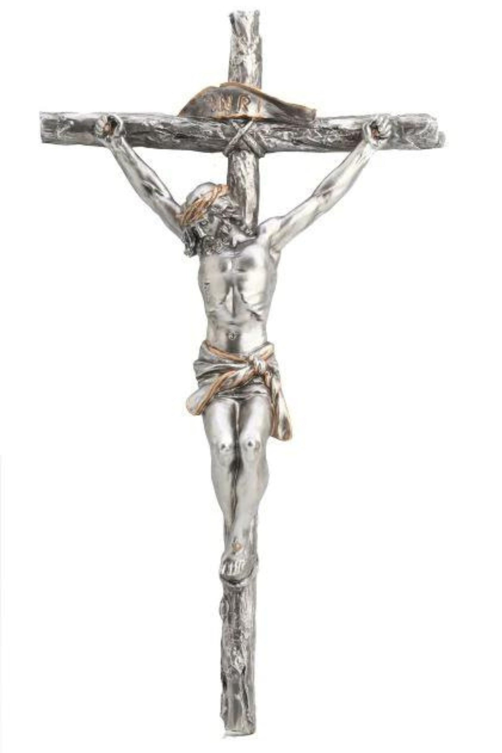 Crucifix in Pewter Style 16"
