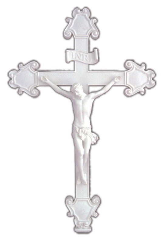 Crucifix in White 16"