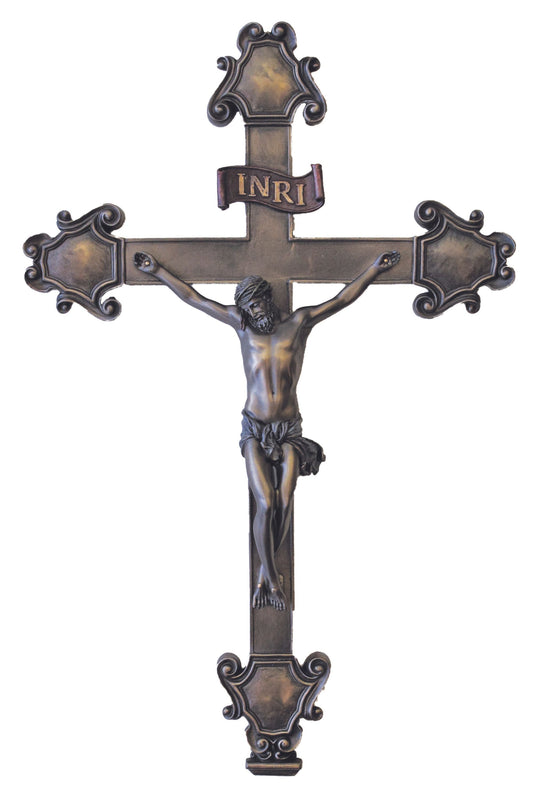 Crucifix in Cold Cast Bronze 16"