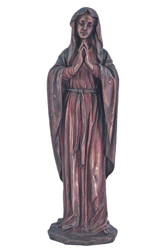 Adoring Virgin in Cold Cast Bronze 11.75"