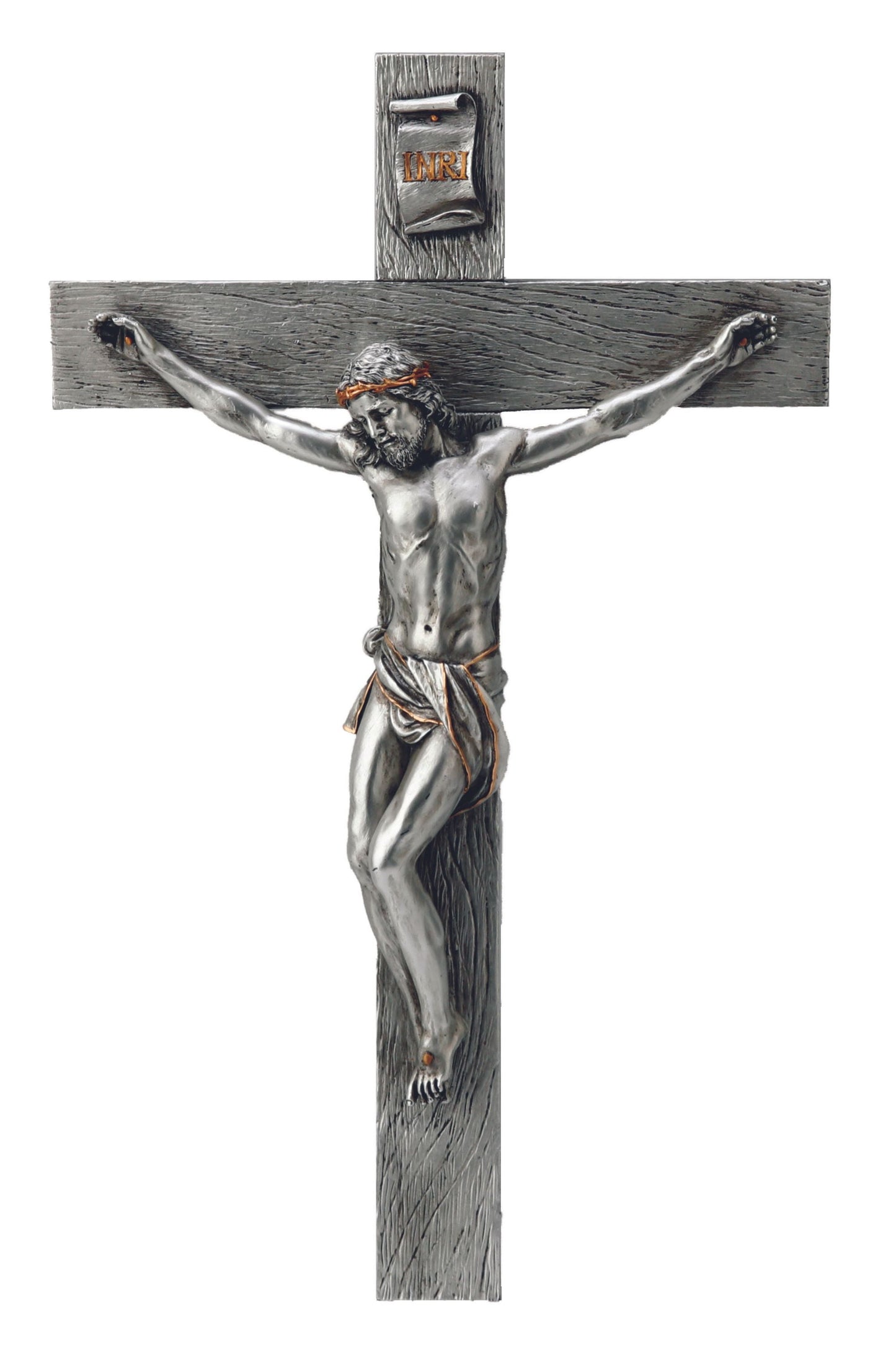 Crucifix in Pewter Style 17"