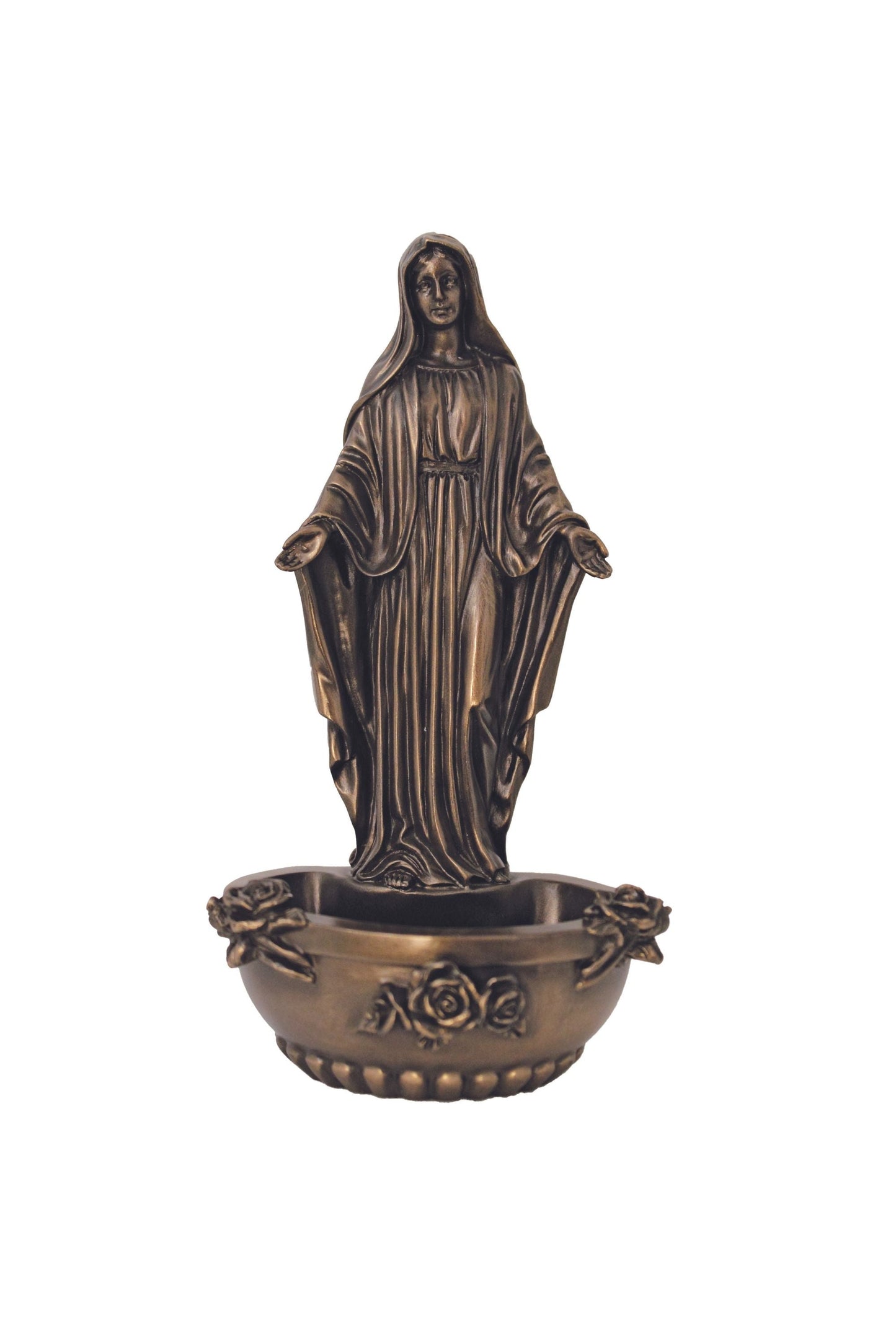 Standing/Hanging Lady of Grace Font in Cold Cast Bronze 7.5"