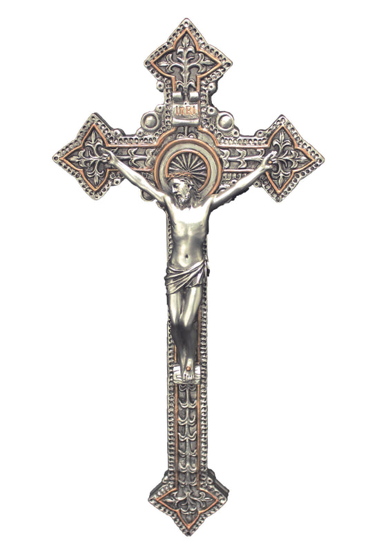 Crucifix in Pewter Style 9"