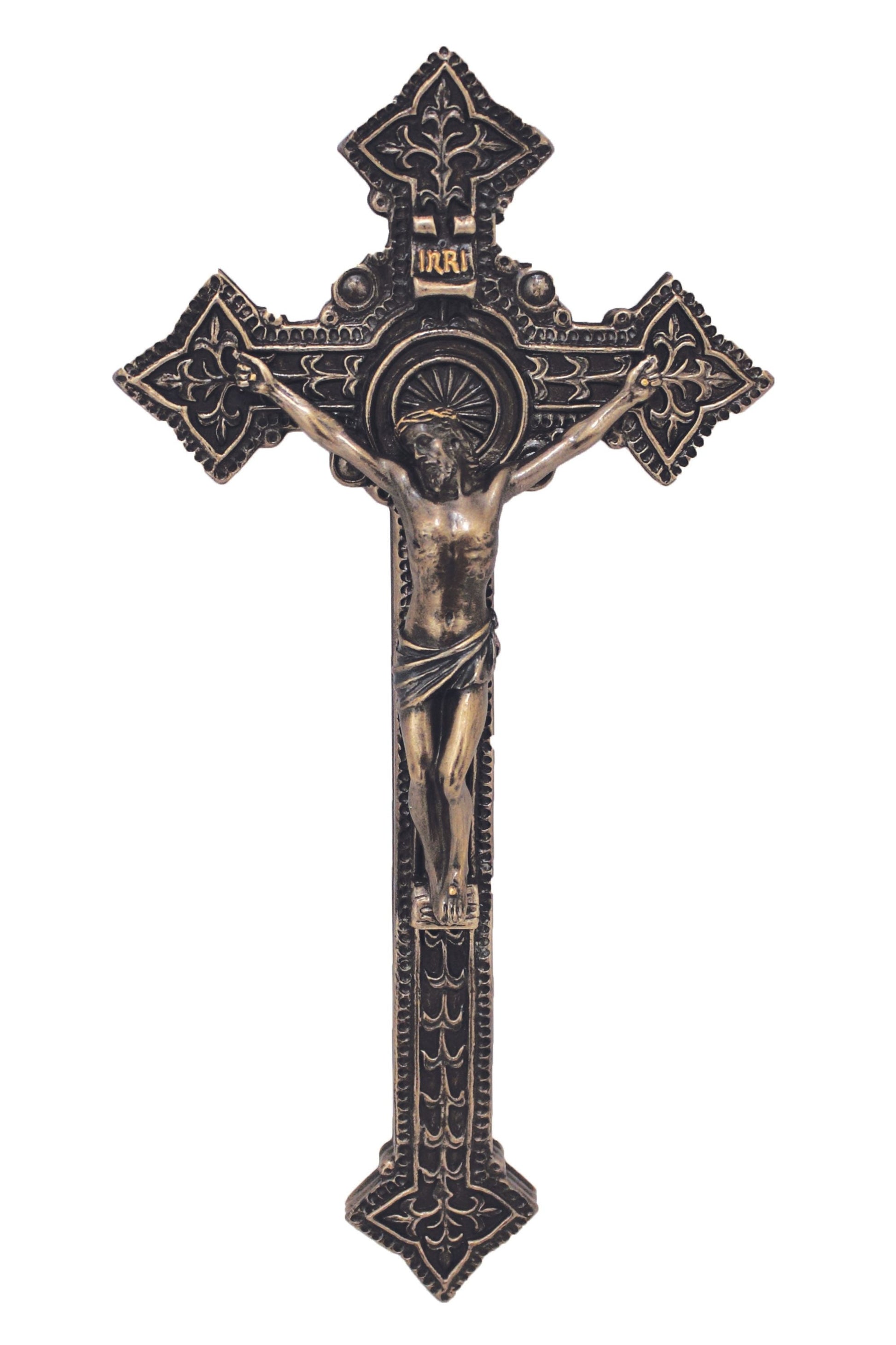 Crucifix in Cold Cast Bronze 9"