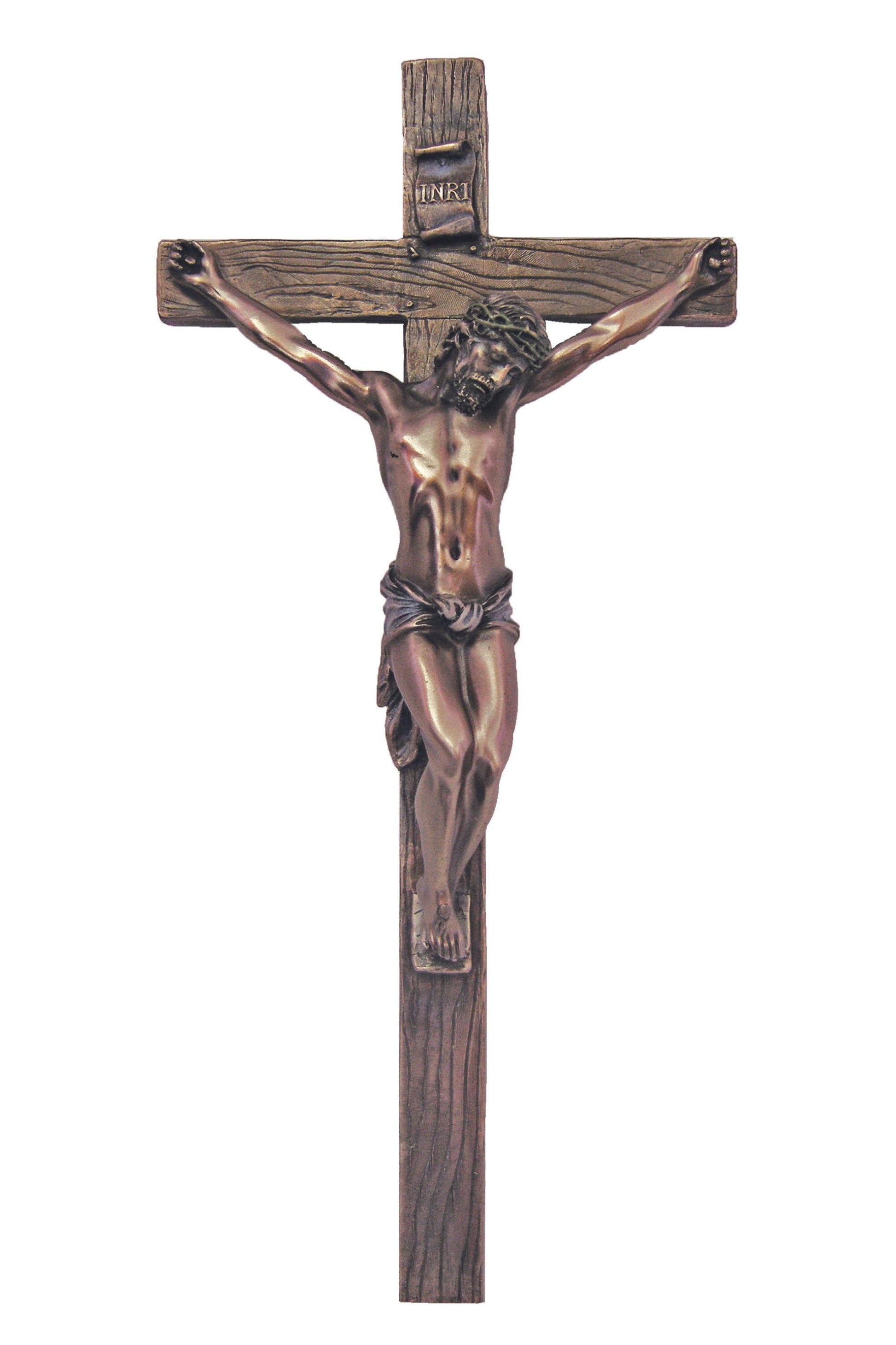 Crucifix in Cold Cast Bronze 13"