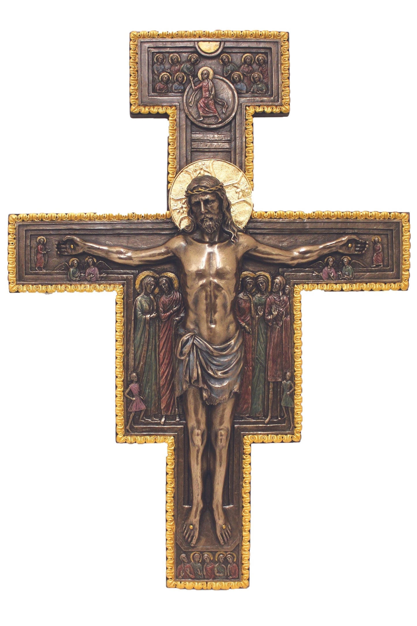 San Damiano Crucifix in Cold Cast Bronze 11x16"