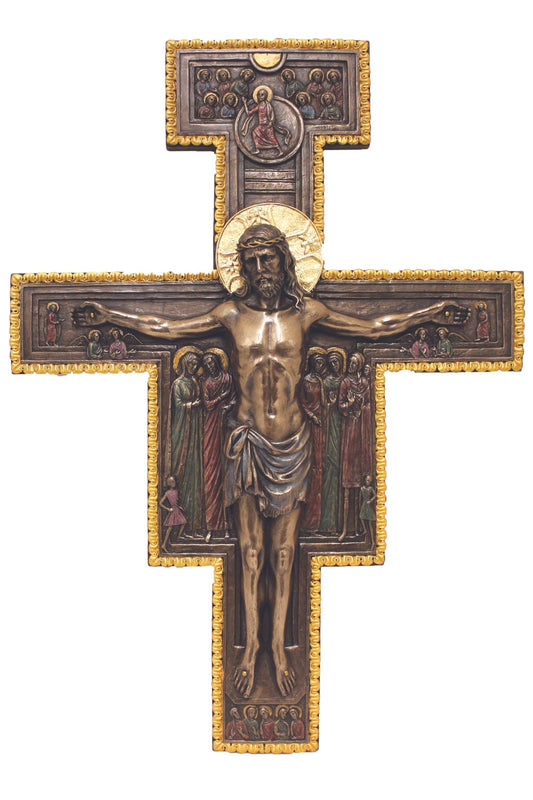 San Damiano Crucifix in Cold Cast Bronze 11x16"