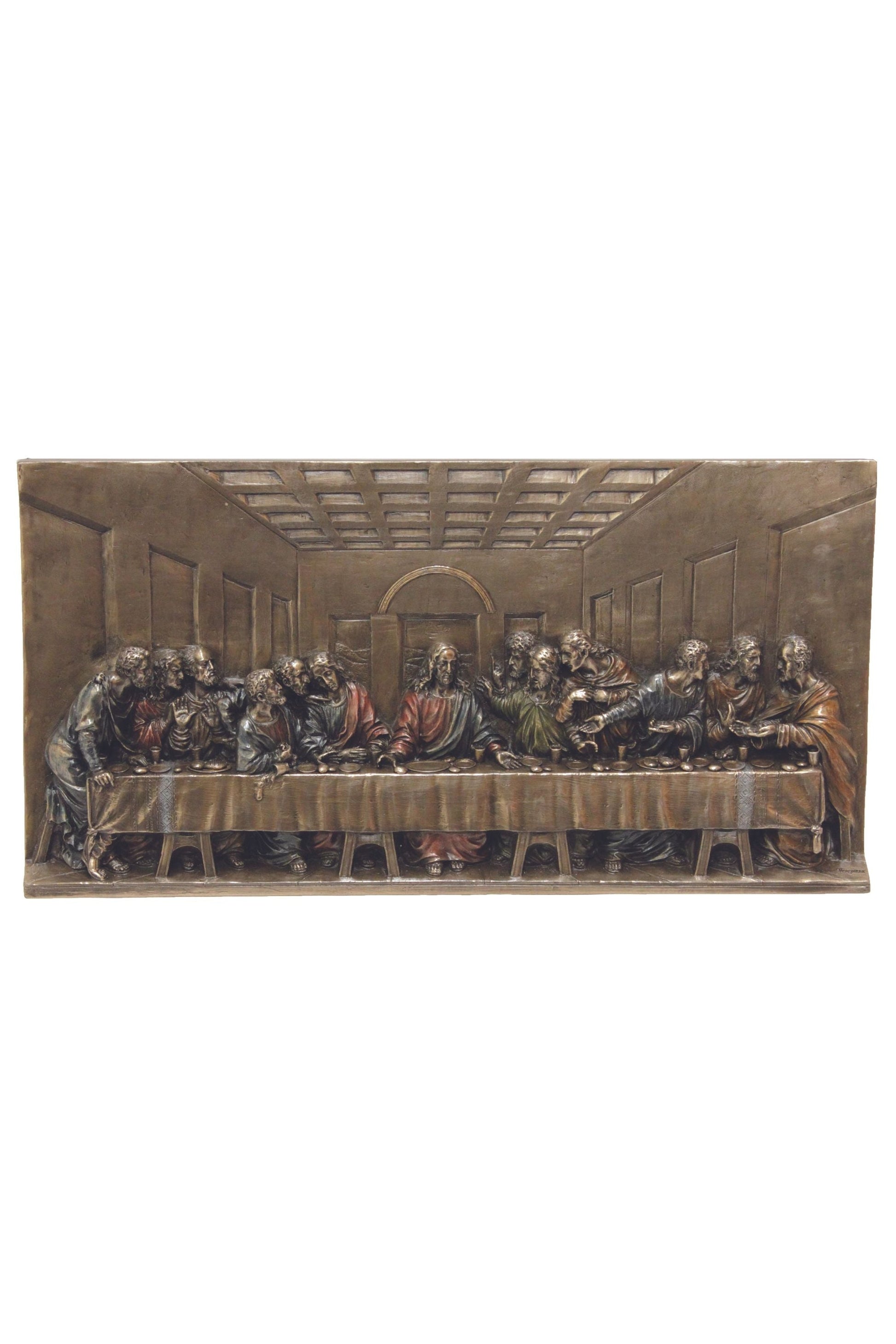 Last Supper Plaque in Cold Cast Bronze 14x1x7"