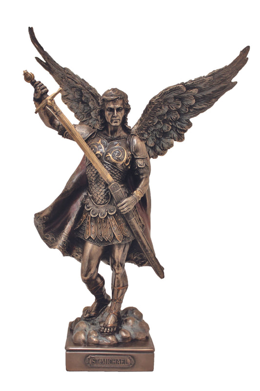 St. Michael w/o Devil in Cold Cast Bronze 13.5"