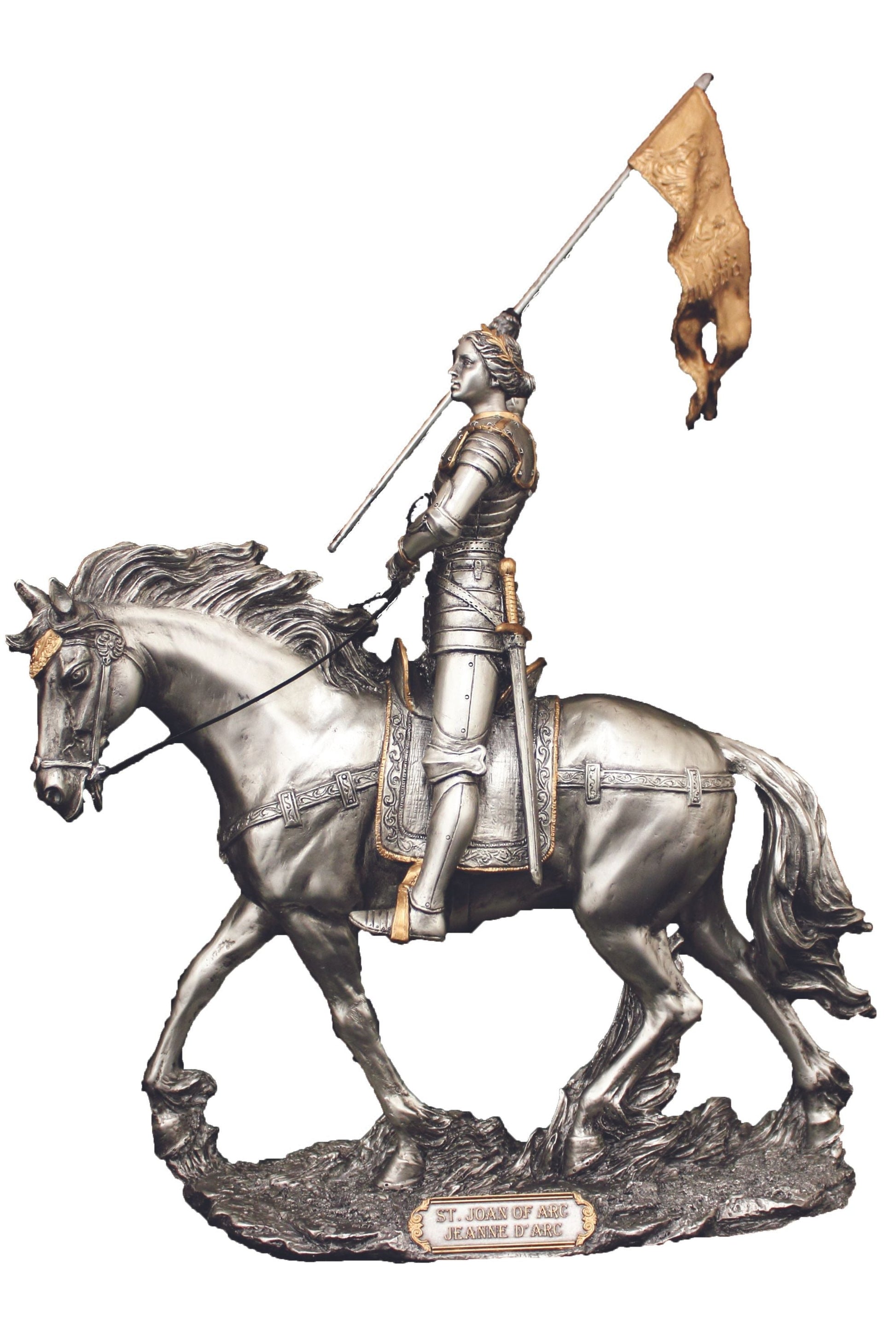 St. Joan of Arc in Pewter Style 10x11"