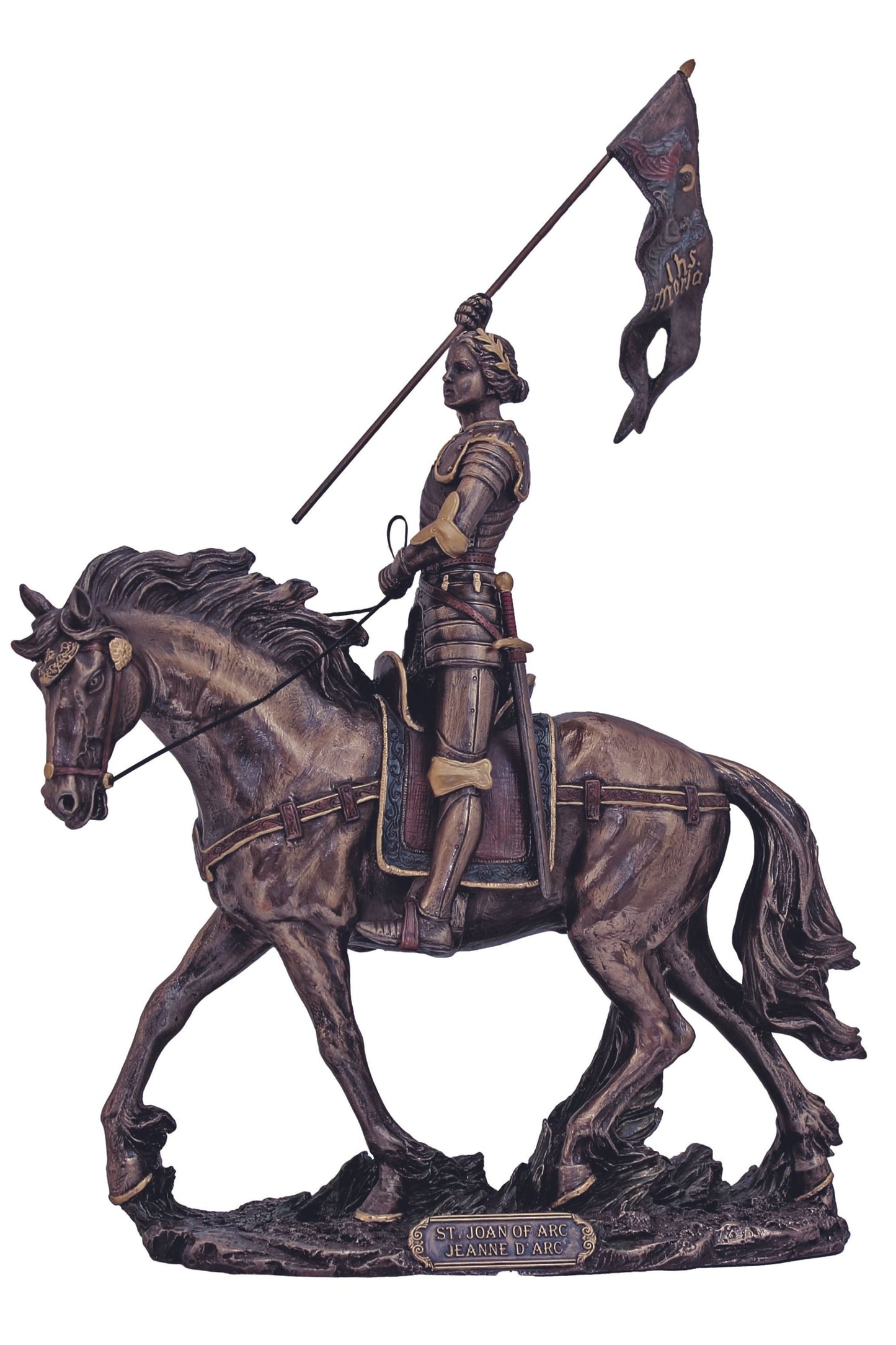 St. Joan of Arc in Cold Cast Bronze 10x11"
