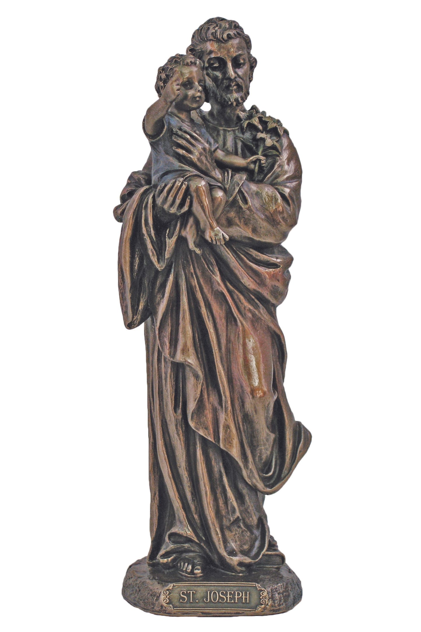 St. Joseph & Child in Cold Cast Bronze 8"