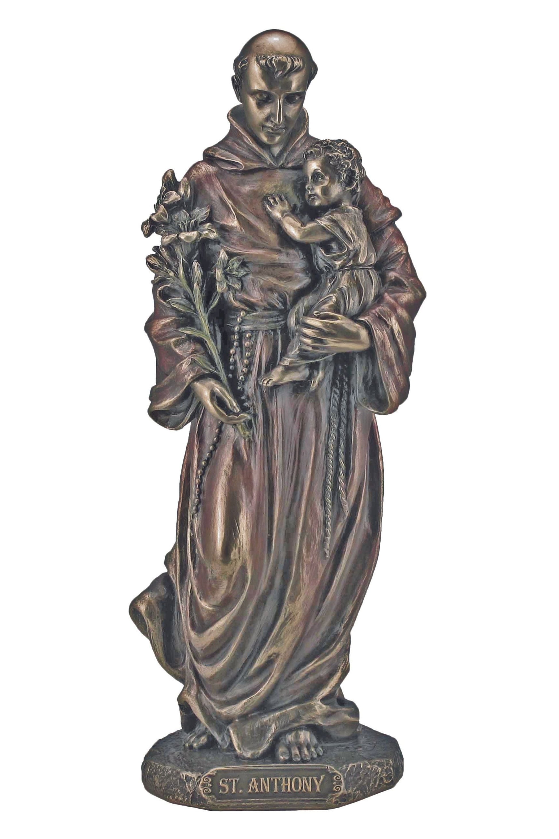 St. Anthony & Child in Cold Cast Bronze 8"