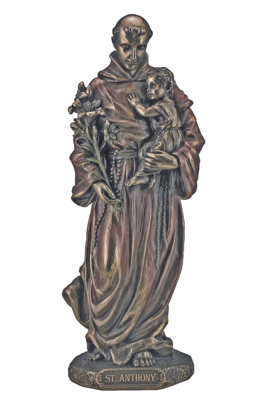 St. Anthony & Child in Cold Cast Bronze 8"