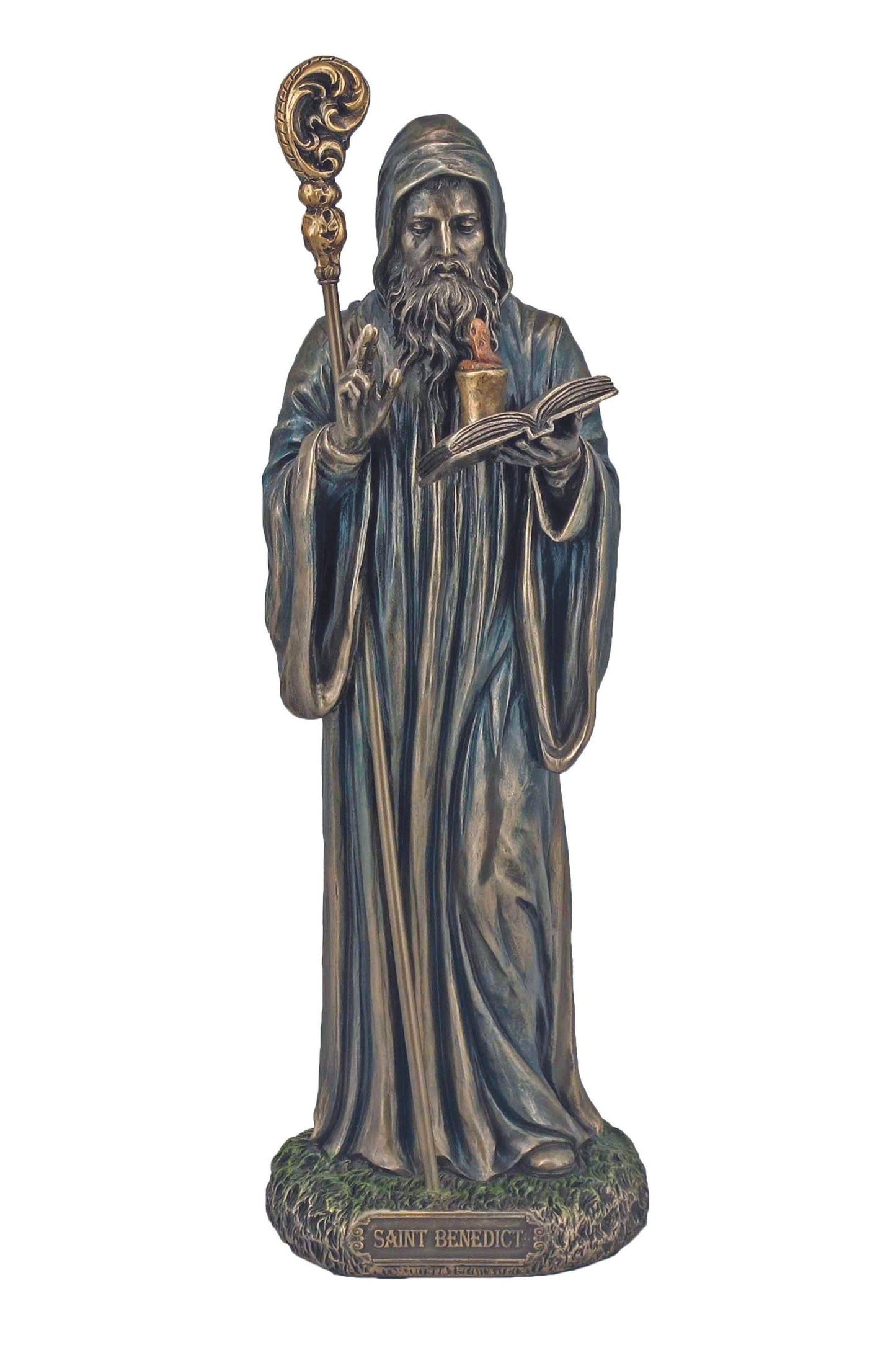 St. Benedict in Cold Cast Bronze 8"