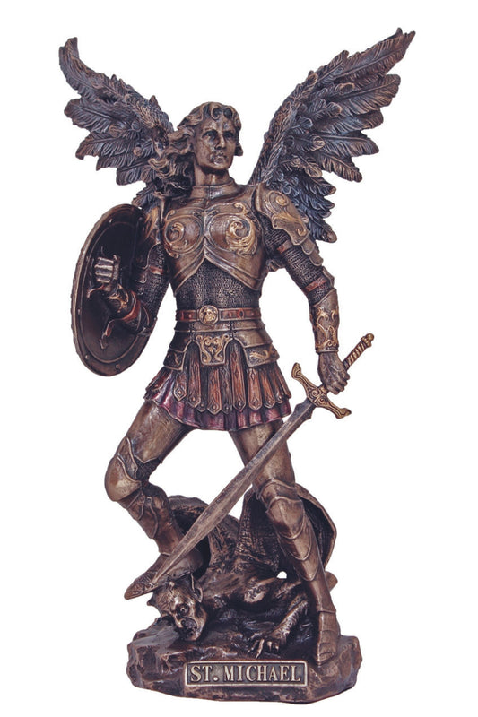 Archangel Michael in Cold Cast Bronze 9"