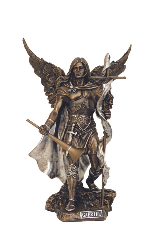 Archangel Gabriel in Cold Cast Bronze/Pewter Style 9"