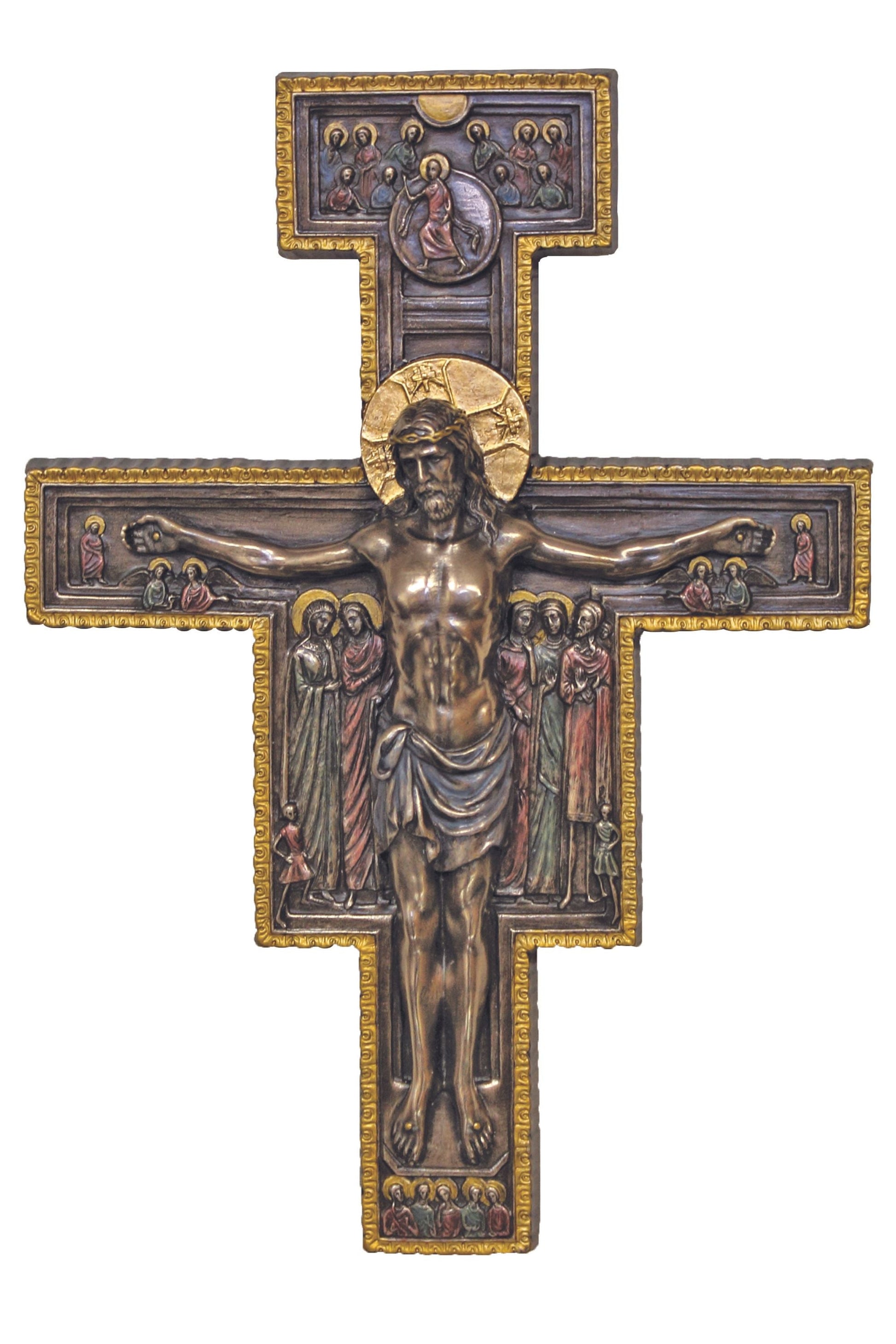 San Damian Crucifix in Cold Cast Bronze 7x10"