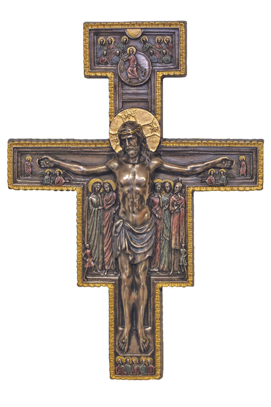 San Damian Crucifix in Cold Cast Bronze 7x10"
