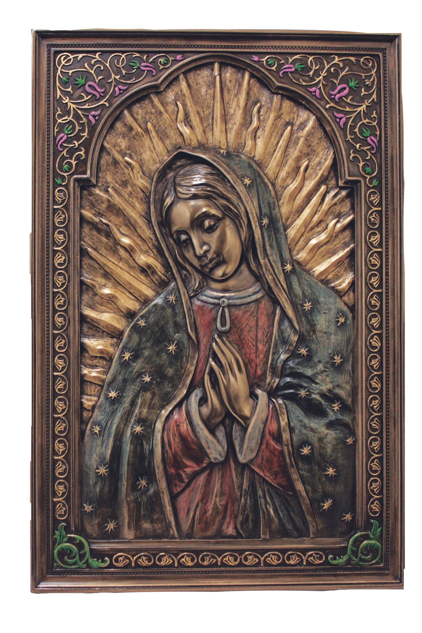 Our Lady of Guadalupe Plaque in Cold Cast Bronze 6x9"