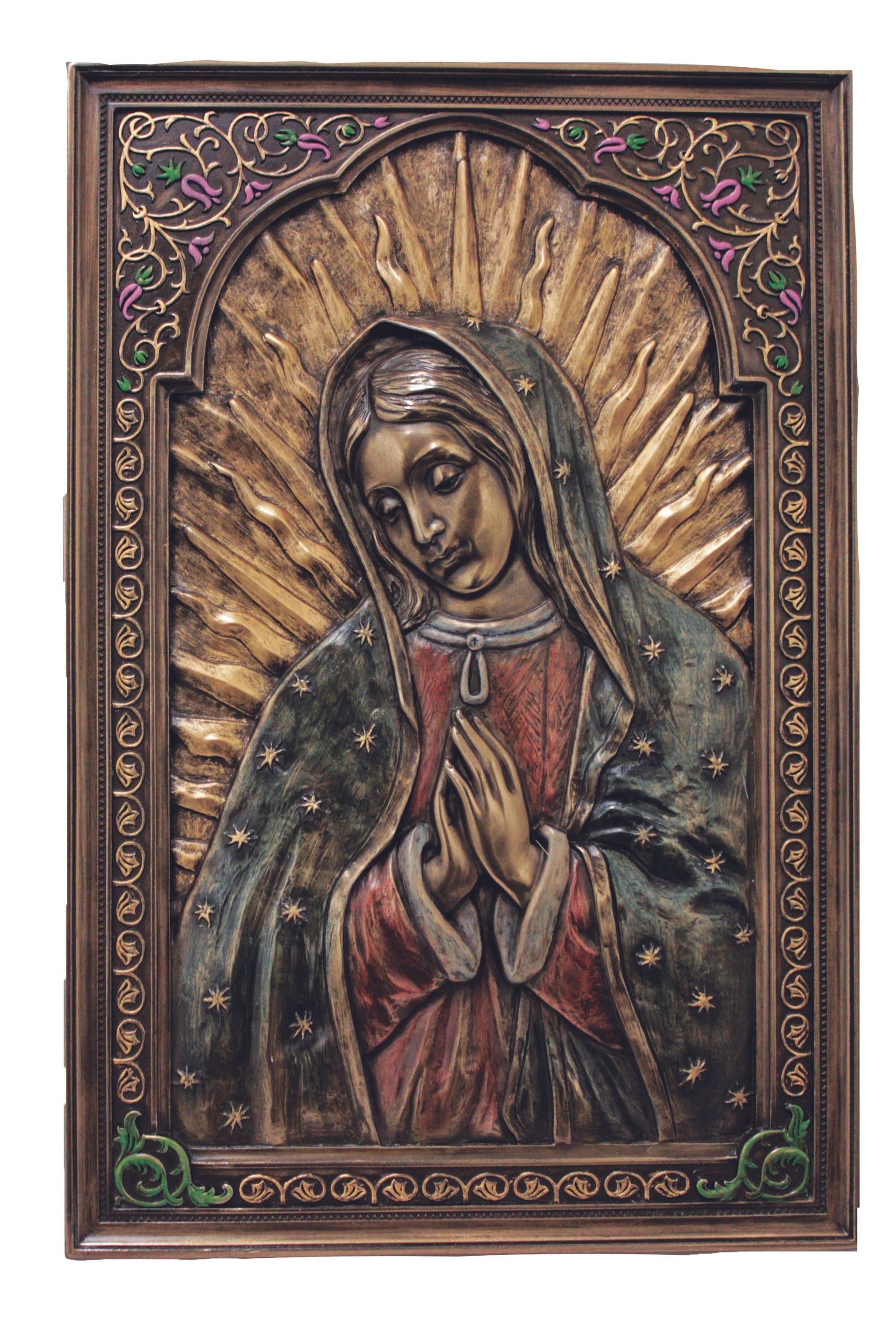 Our Lady of Guadalupe Plaque in Cold Cast Bronze 6x9"