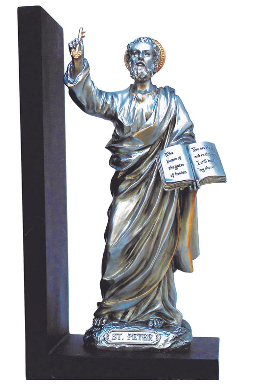 St. Peter Bookend in Pewter Style 9.5"