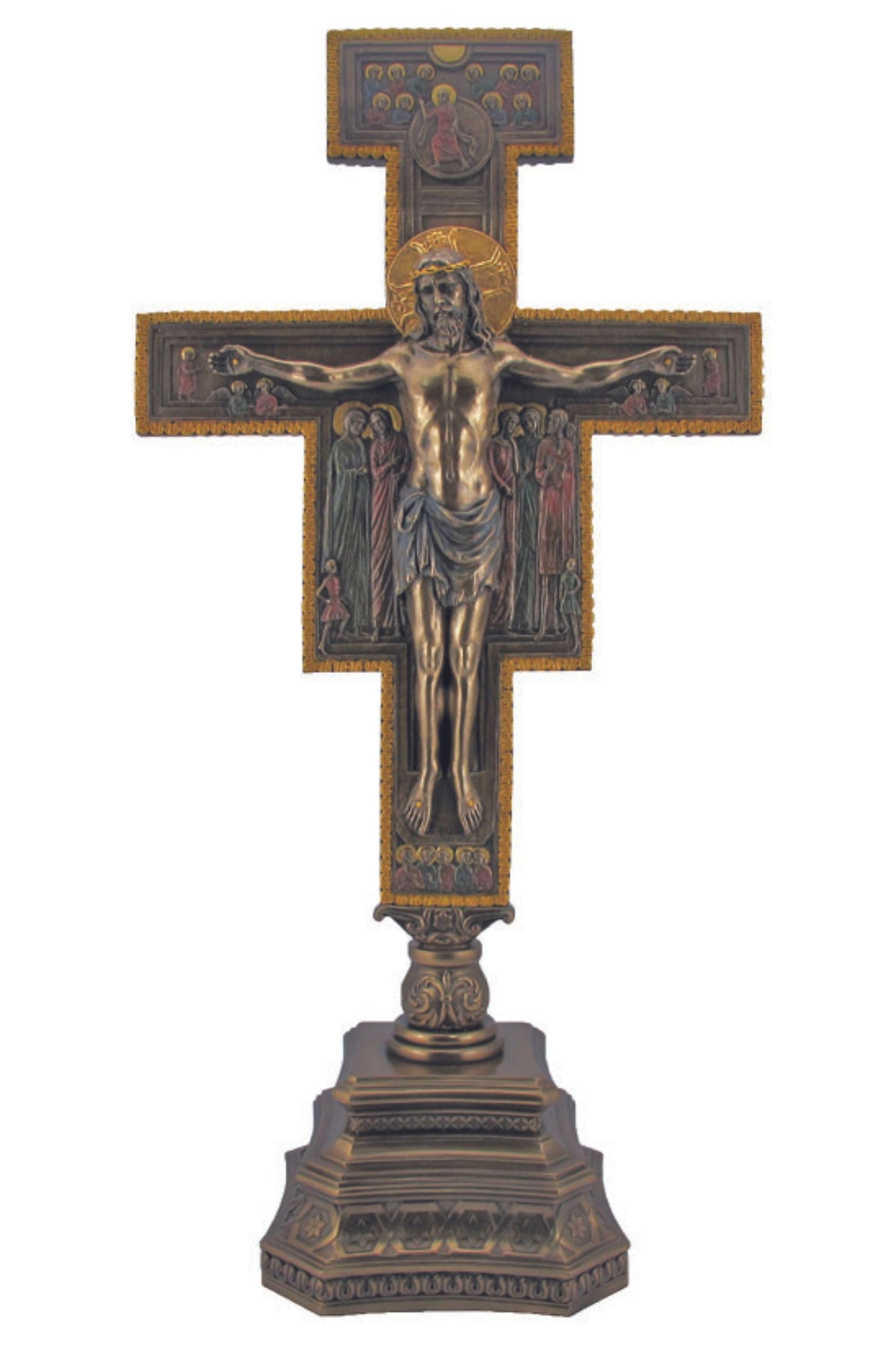 Standing San Damian Crucifix in Cold Cast Bronze 22"