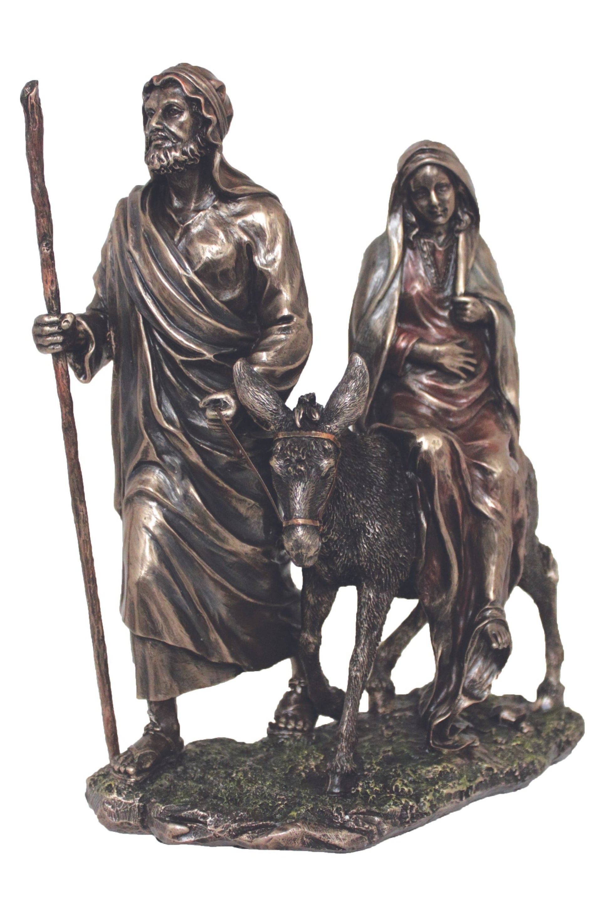 Journey to Bethlehem in cold cast bronze 8x9"