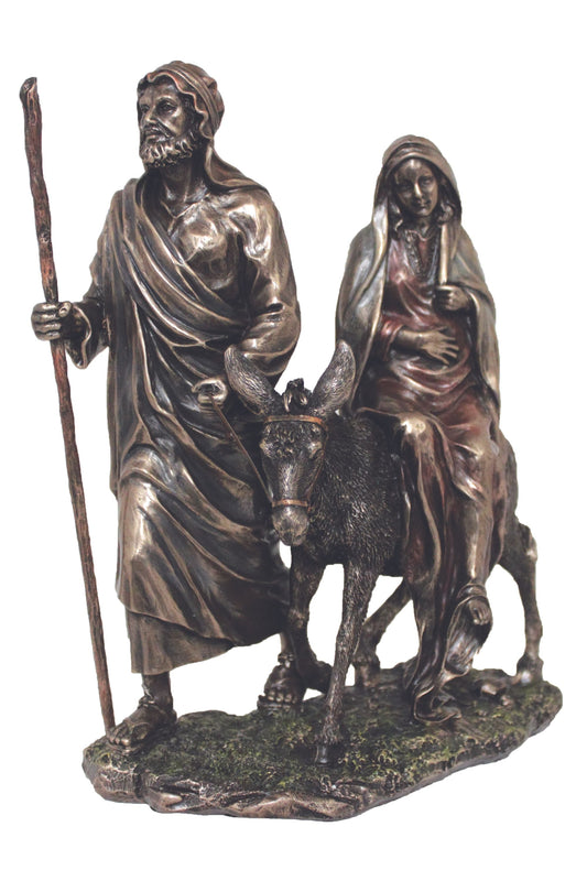 Journey to Bethlehem in cold cast bronze 8x9"