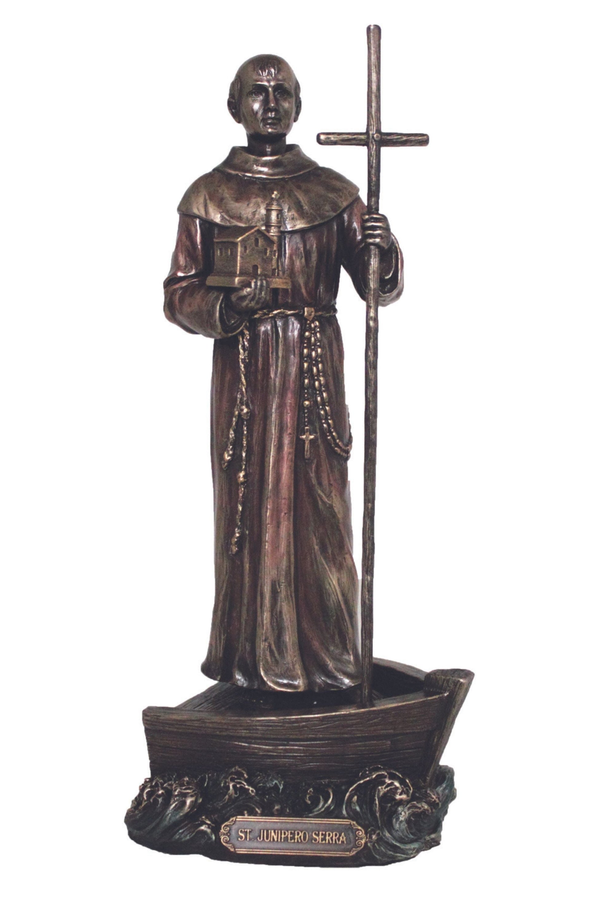 St. Junipero Serra in Cold Cast Bronze 9"