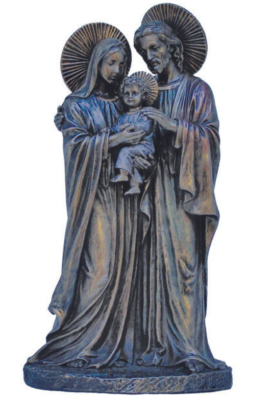 Holy Family with Halos in Cold Cast Bronze 8.5"