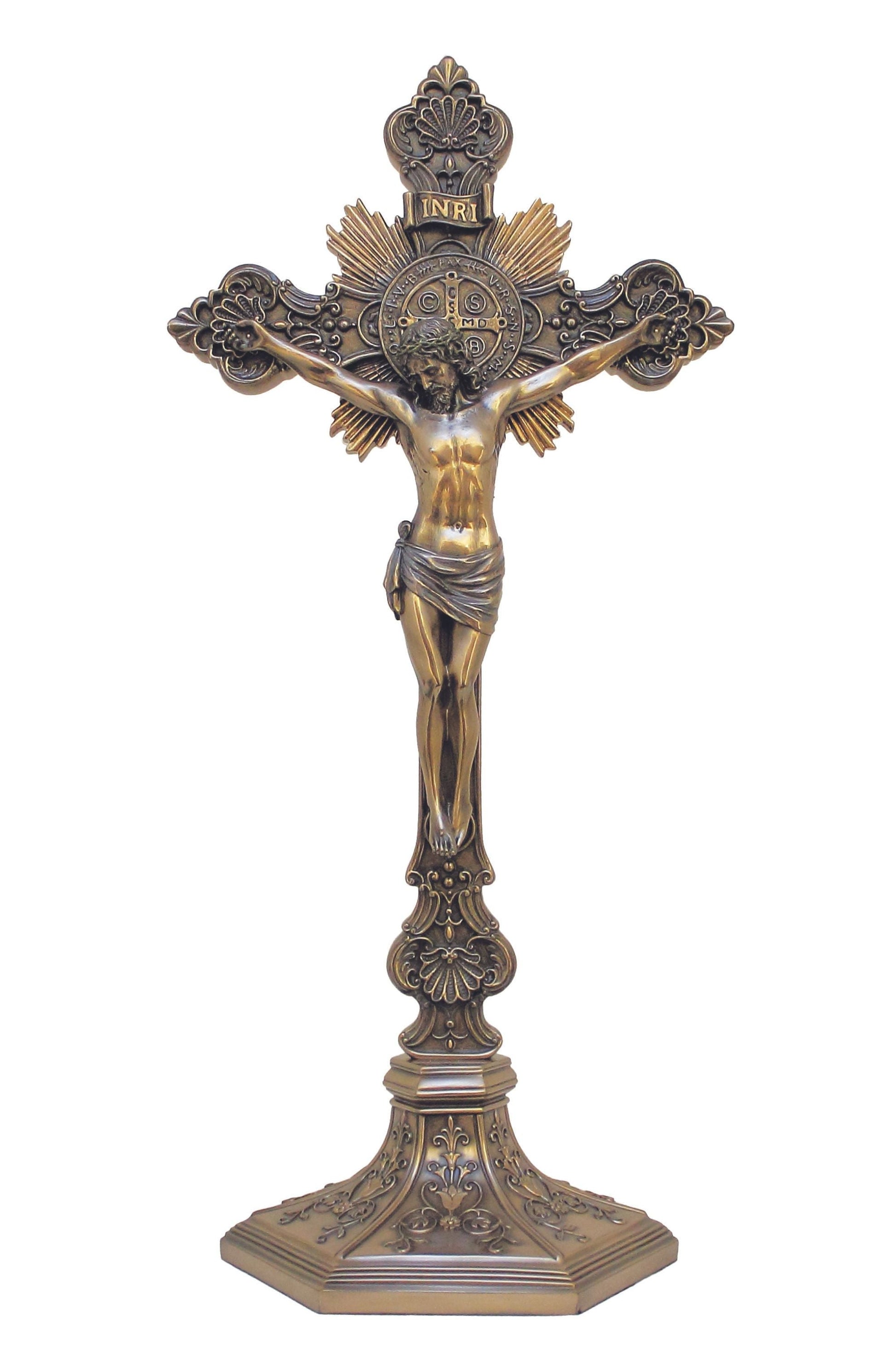 St. Benedict Crucifix in Cold Cast Bronze 24"/22"
