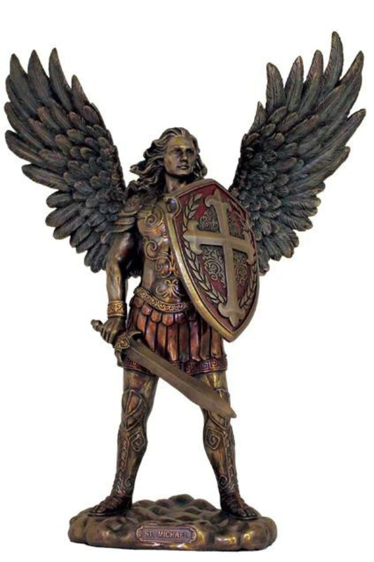 St. Michael w/o Devil in Cold Cast Bronze 11"