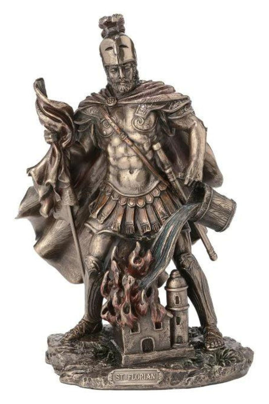 St. Florian in Cold Cast Bronze 9"