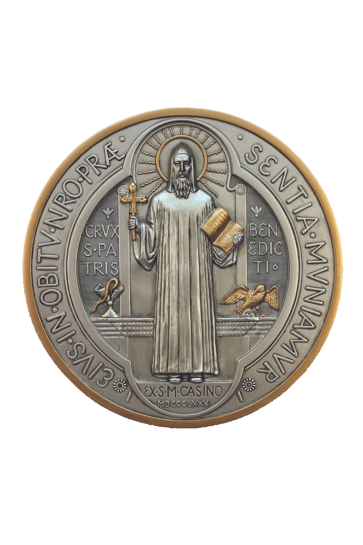 St. Benedict Medal in Pewter Style 7"