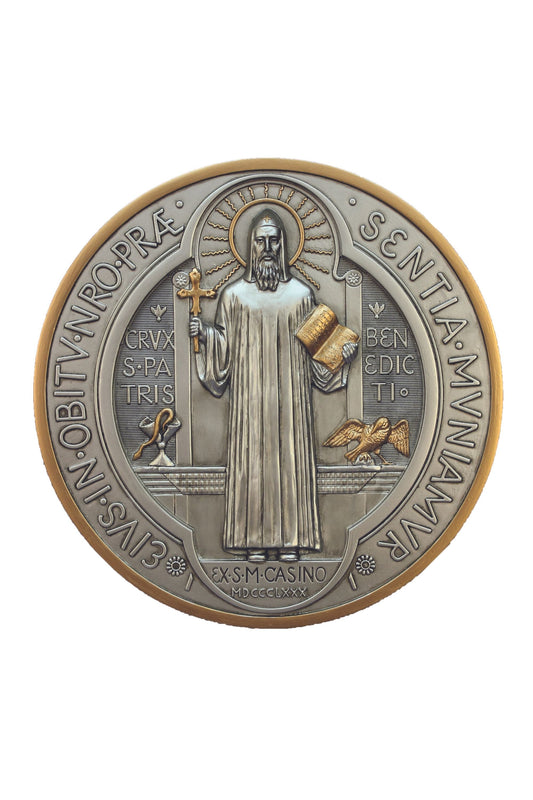 St. Benedict Medal in Pewter Style 7"