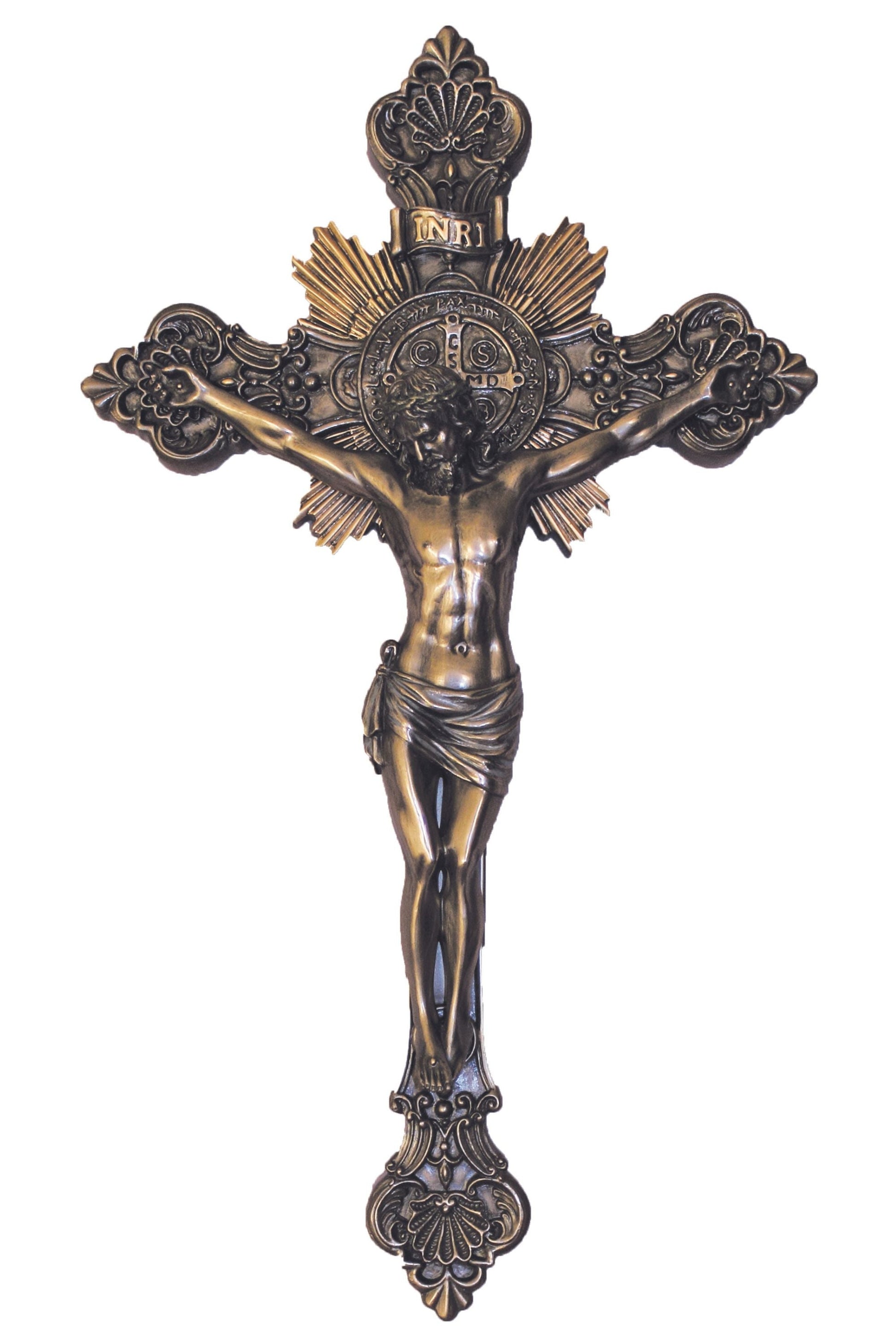 St. Benedict Crucifix in Cold Cast Bronze 19"