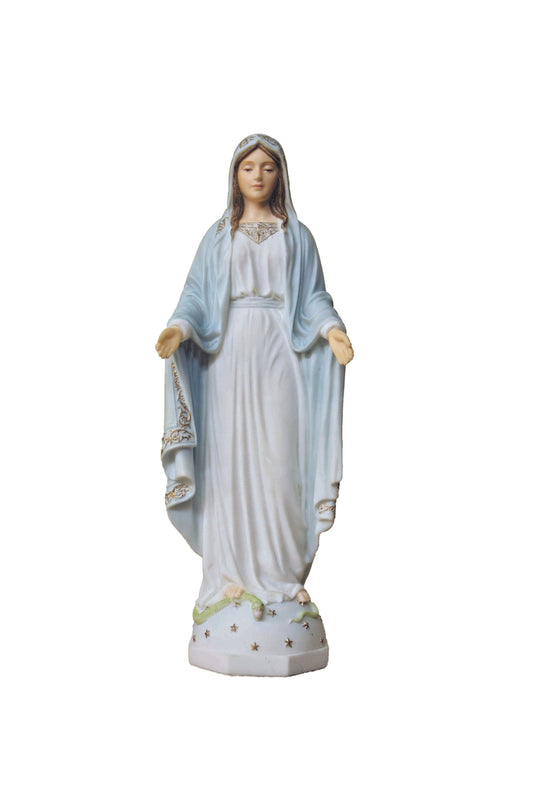 Lady of Grace in White/Painted Features 9"