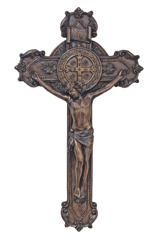 St. Benedict Crucifix in Cold Cast Bronze 11"