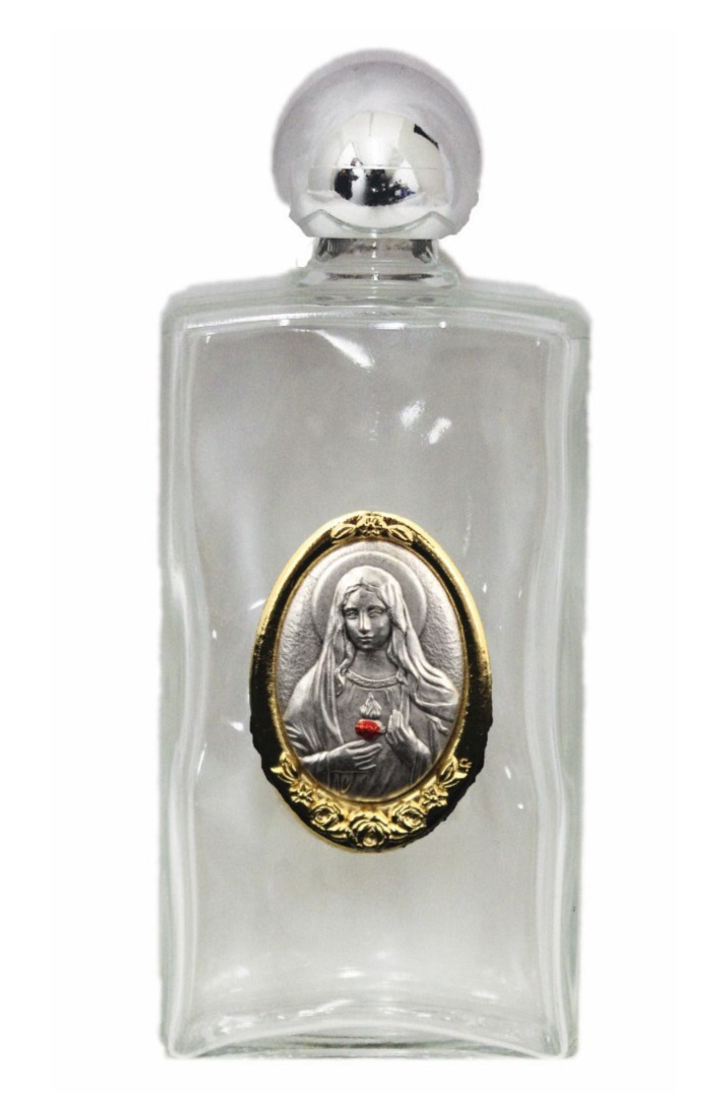 Immaculate Heart of Mary Large Holy Water Bottle 2x5"
