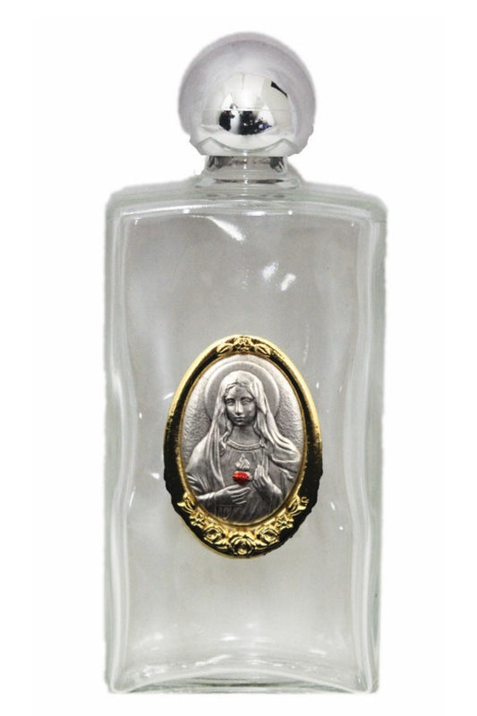 Immaculate Heart of Mary Large Holy Water Bottle 2x5"