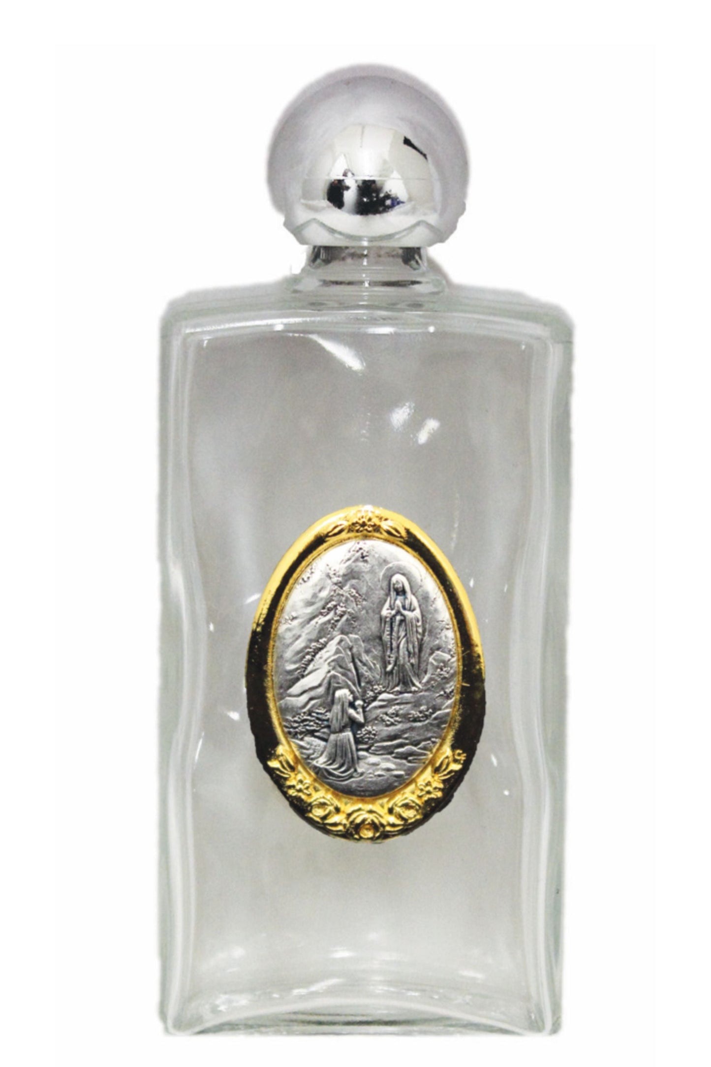 Our Lady of Lourdes Large Holy Water Bottle 2x5"