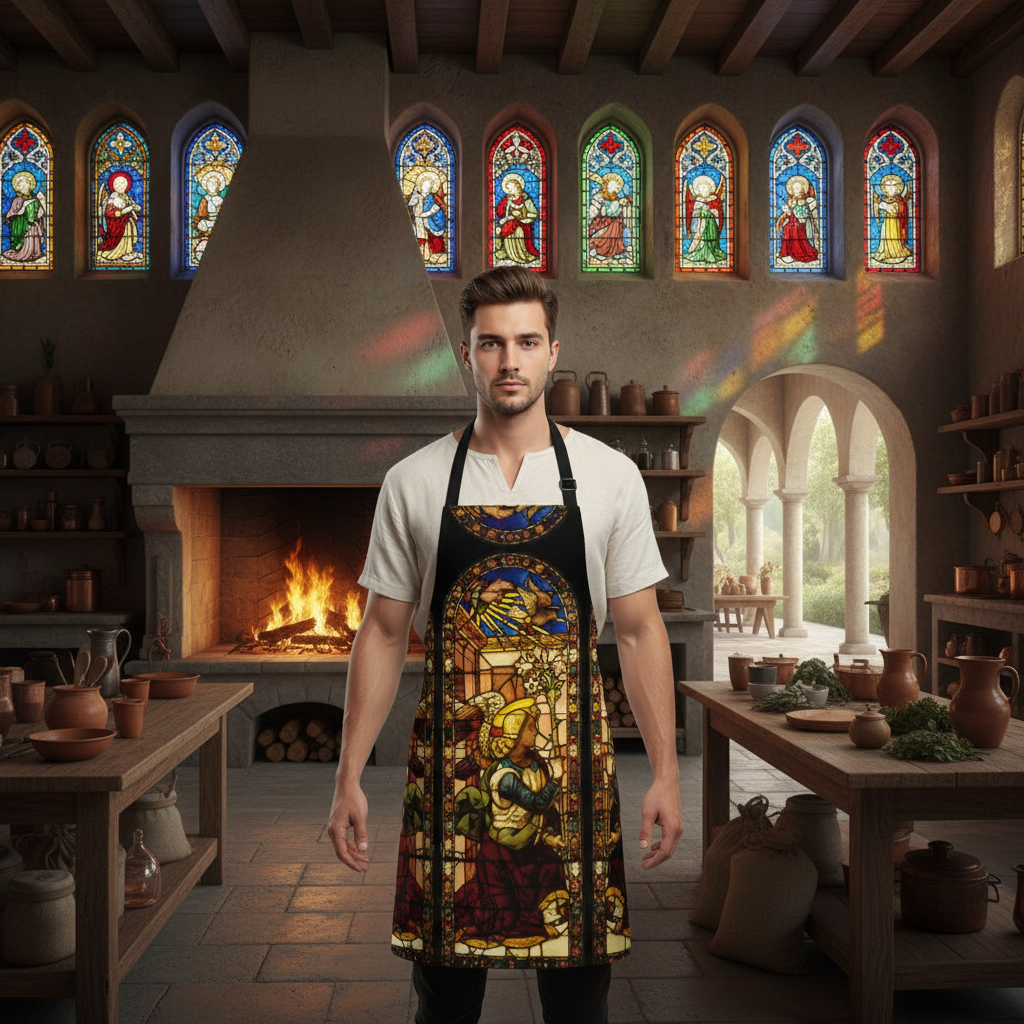 All-Over Print Angel Apron - Full Design Visible