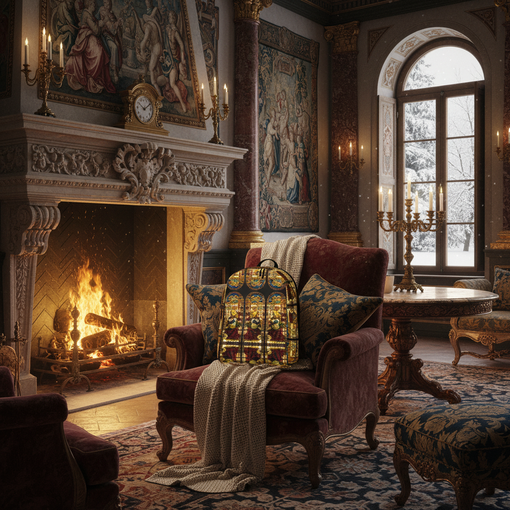 Angel of the Annunciation backpack cozy winter palace