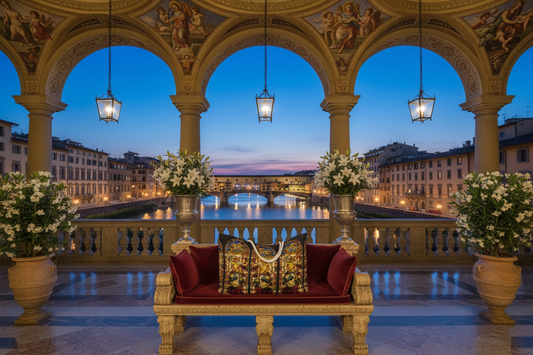 Angel of the Annunciation - Elegant Renaissance Loggia