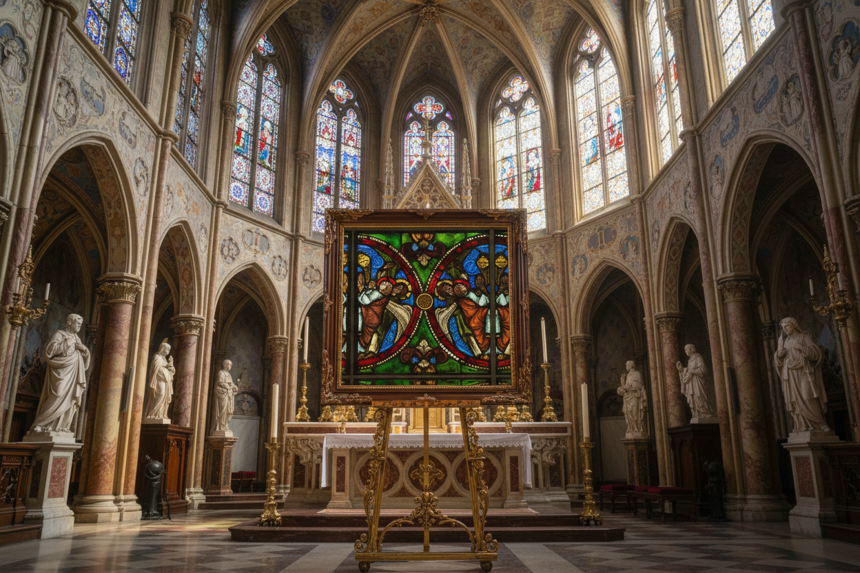 Angels Swinging Censers Canvas in Church