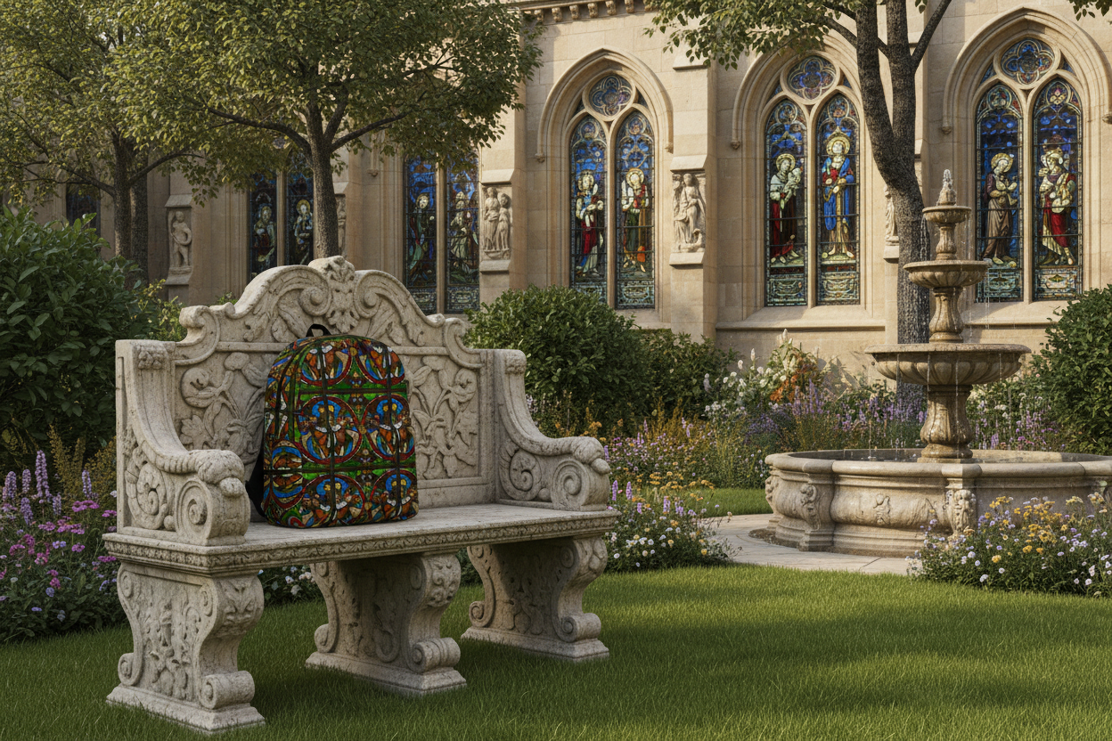 Angels Swinging Censurs Backpack on Bench