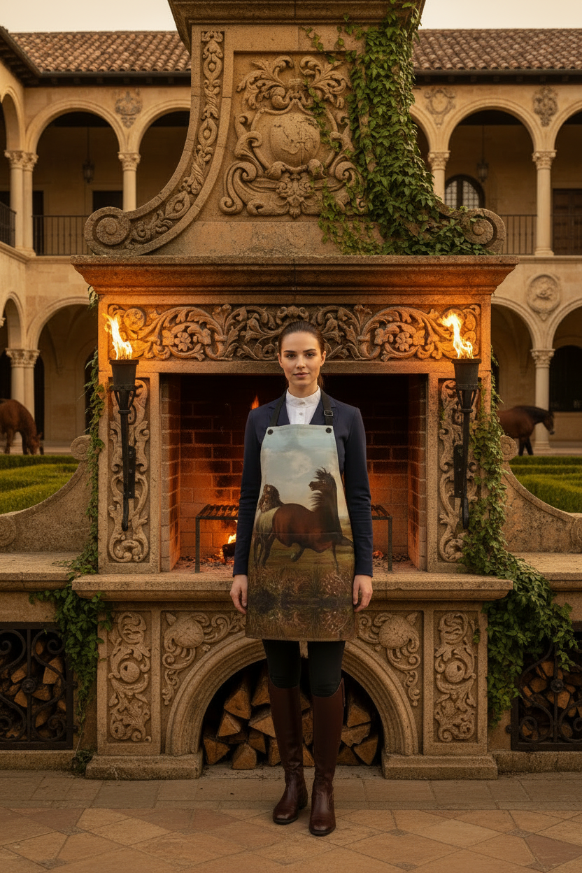 Apron – Renaissance Hearth with Pasture Horses