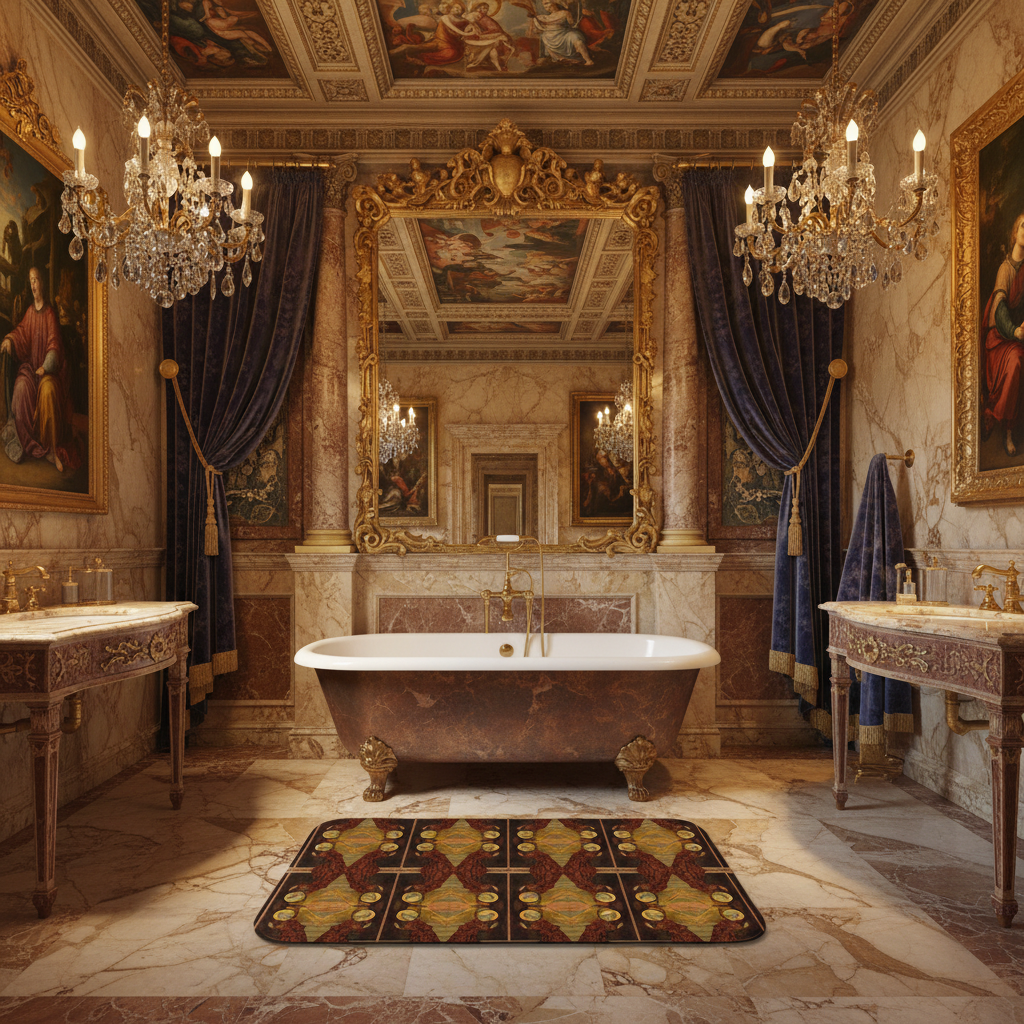 Archangel Gabriel bath mat opulent Renaissance bathroom