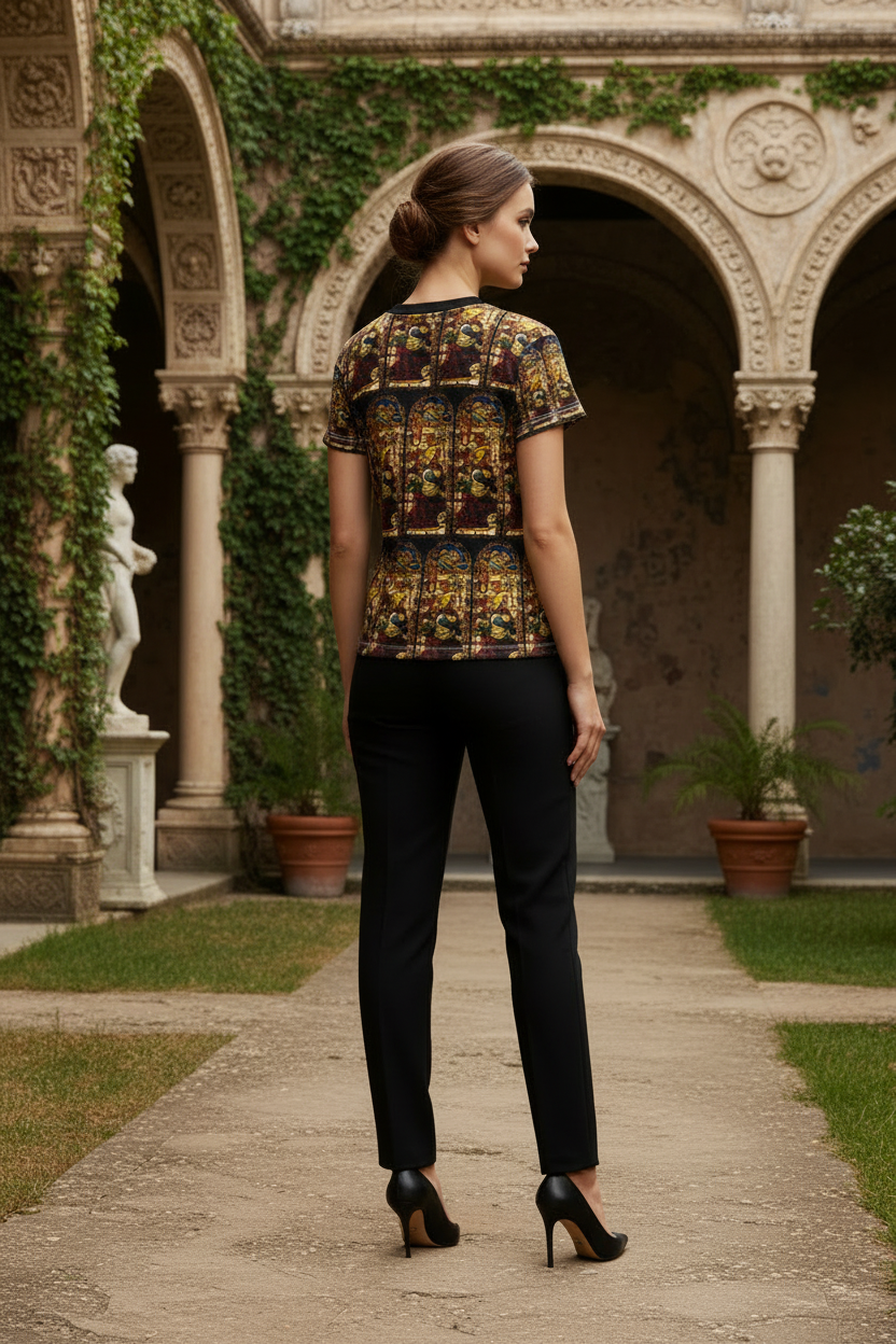 Back view of Angel of the Annunciation t-shirt